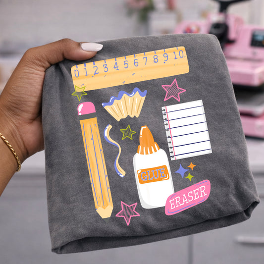 School Supplies-Ready to Press Transfer