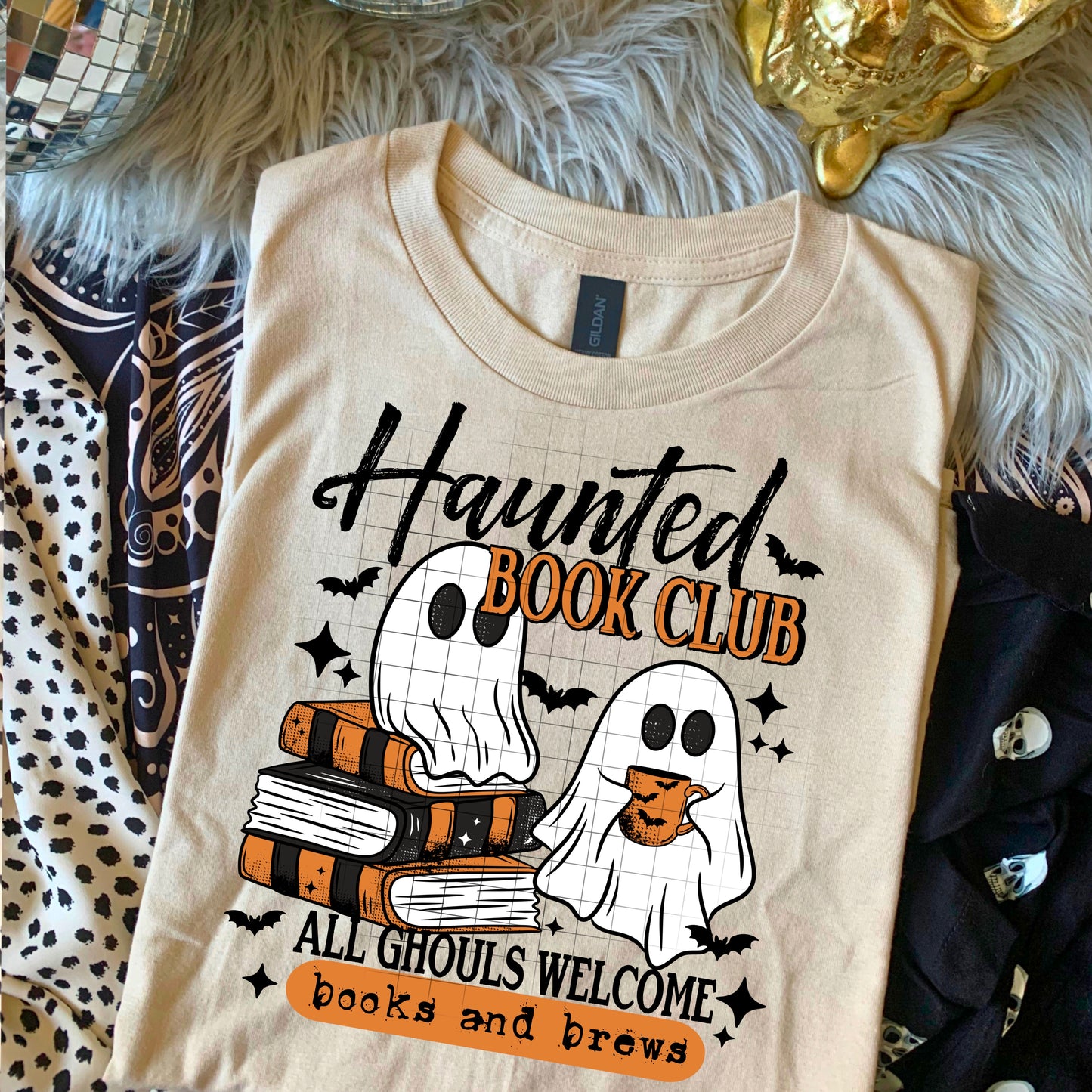Haunted Book Club Black Words-Ready to Press Transfer
