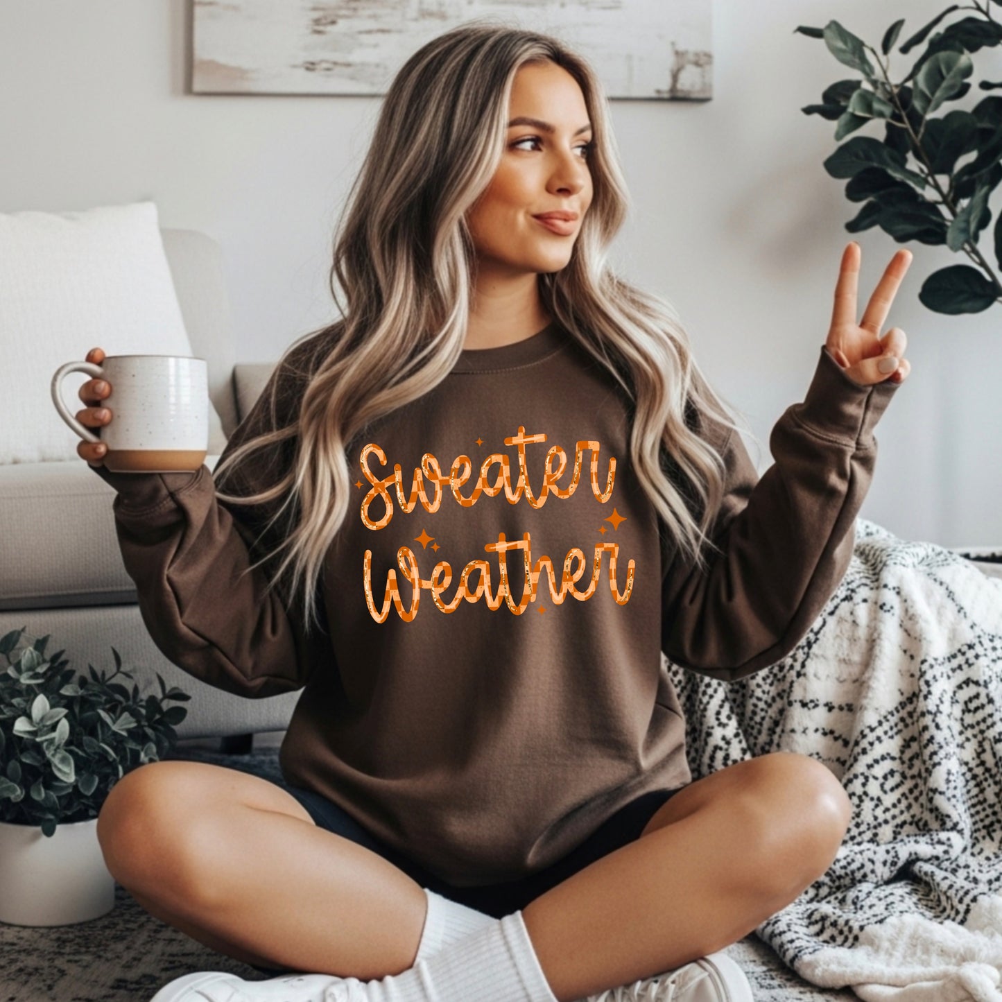 Sweater Weather checker-Ready to Press Transfer