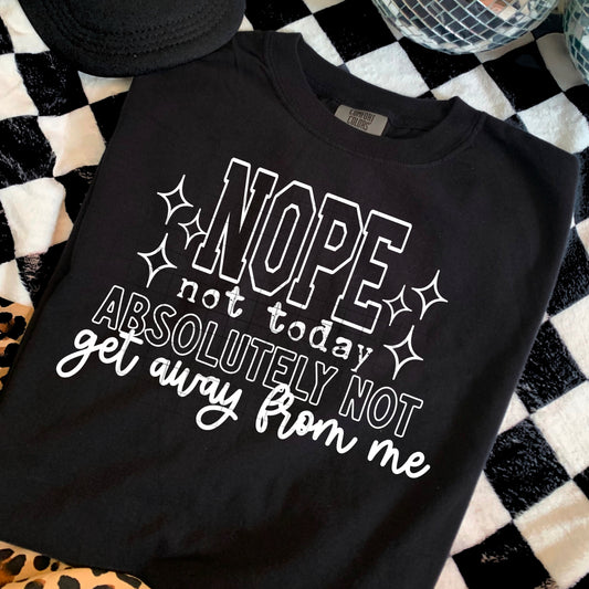 Nope Absolutely Not Single Color White-Ready to Press Transfer