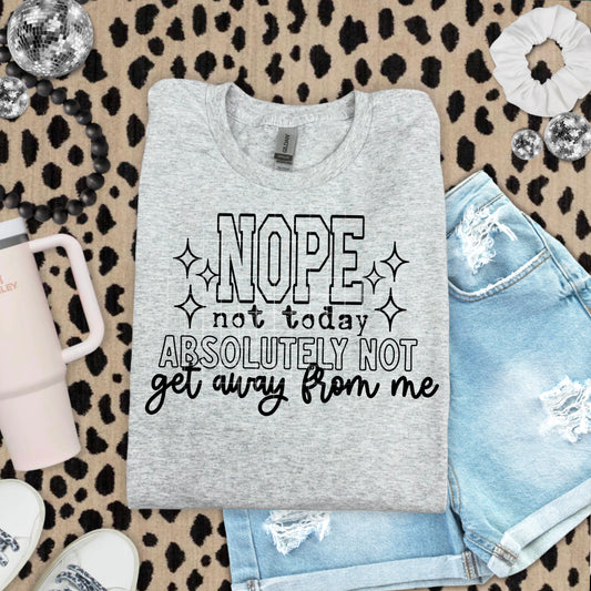 Nope Absolutely Not Single Color-Ready to Press Transfer