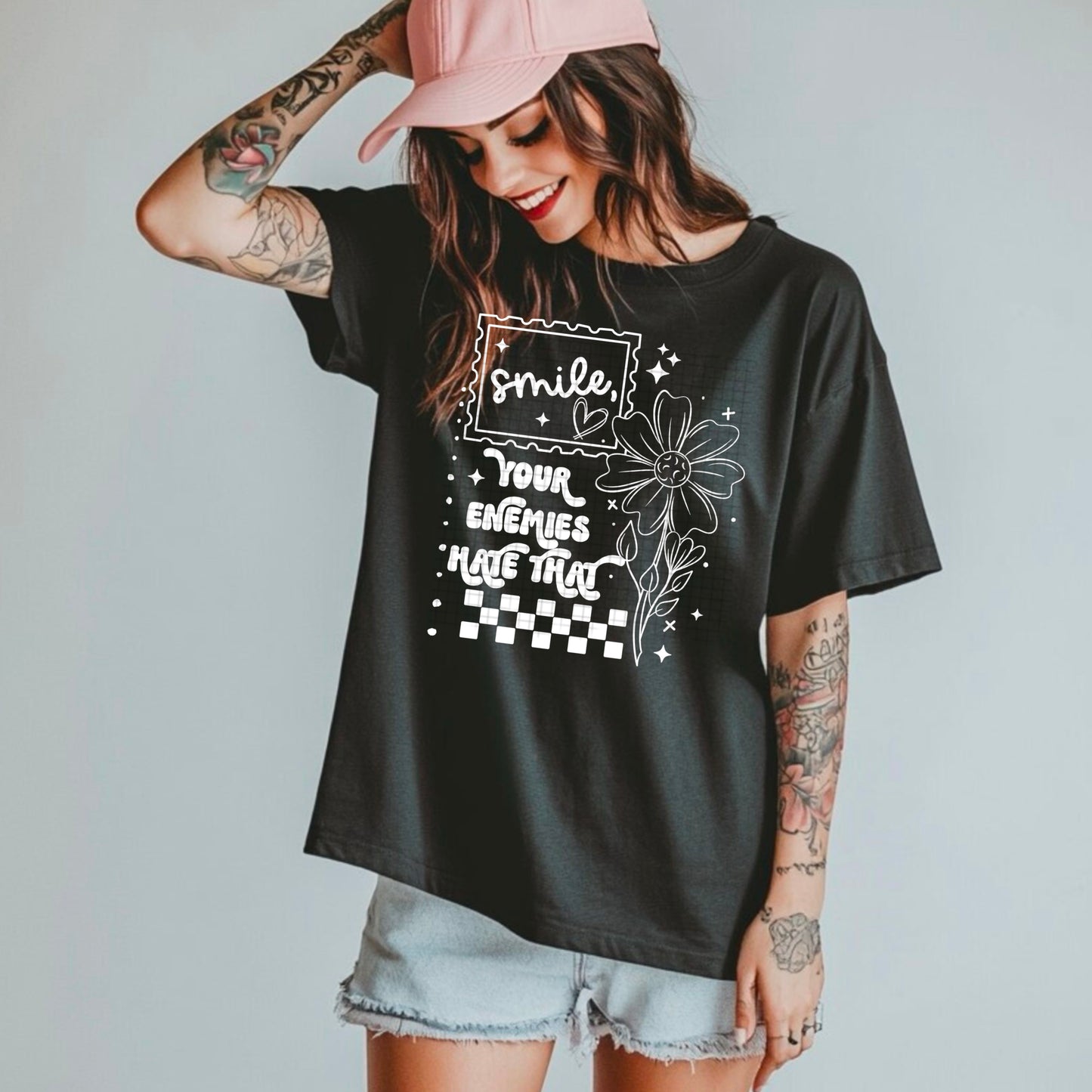 Smile Enemies single color white-Ready to Press Transfer