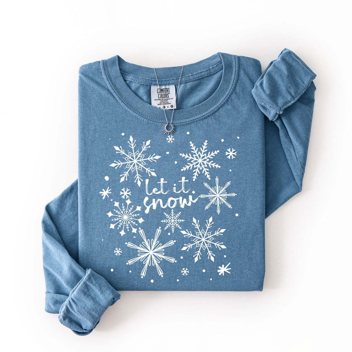 Let it Snow Snowflakes white-Ready to Press Transfer