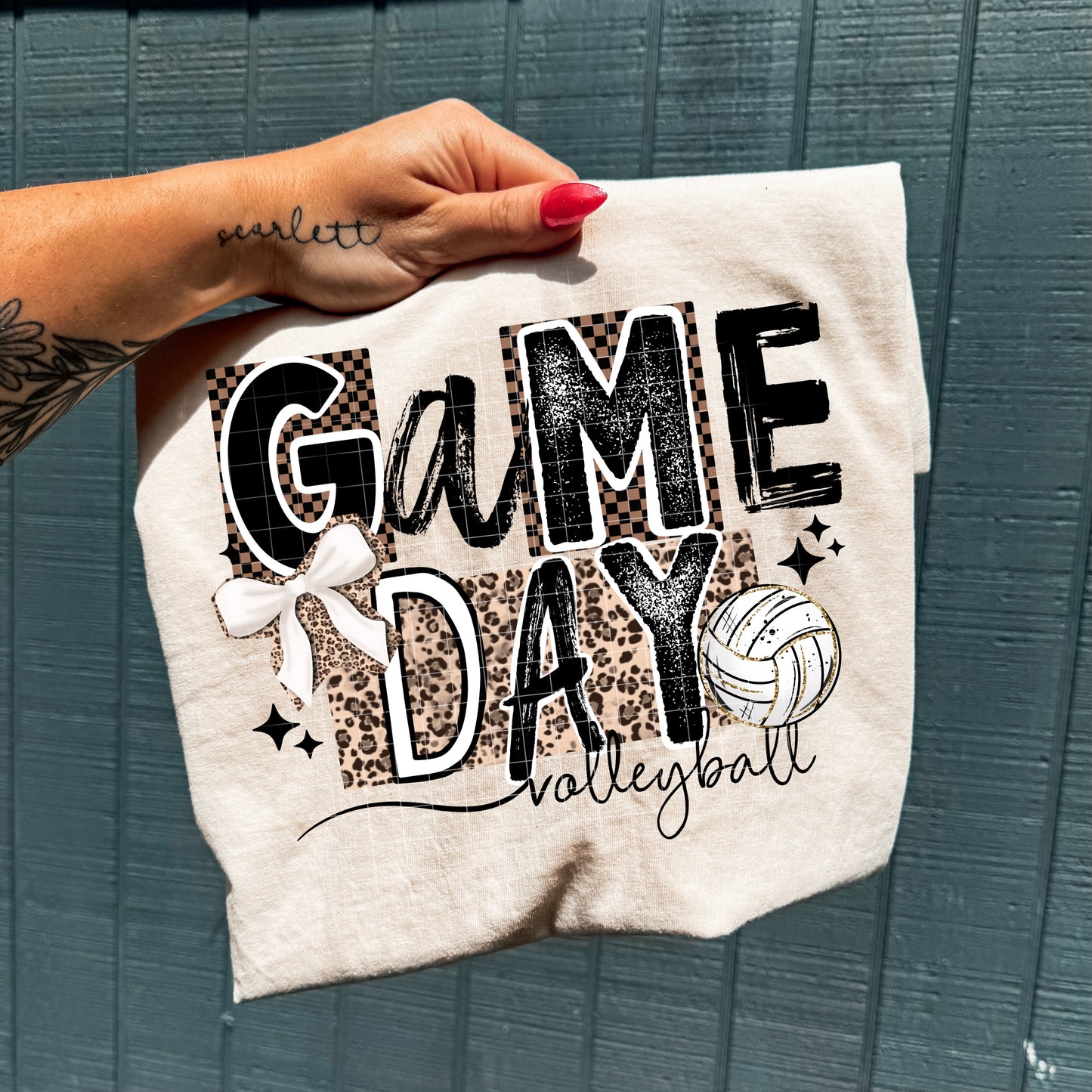 Game Day Leopard Volleyball-Ready to Press Transfer