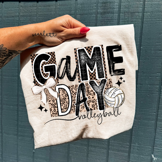 Game Day Leopard Volleyball-Ready to Press Transfer