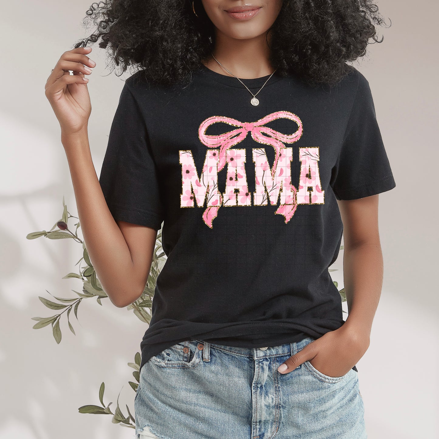 Pink Floral Mama-Ready to Press Transfer