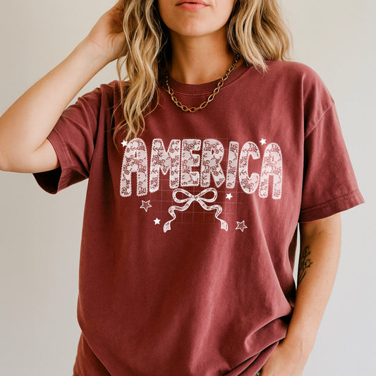 America White Lace-Ready to Press Transfer