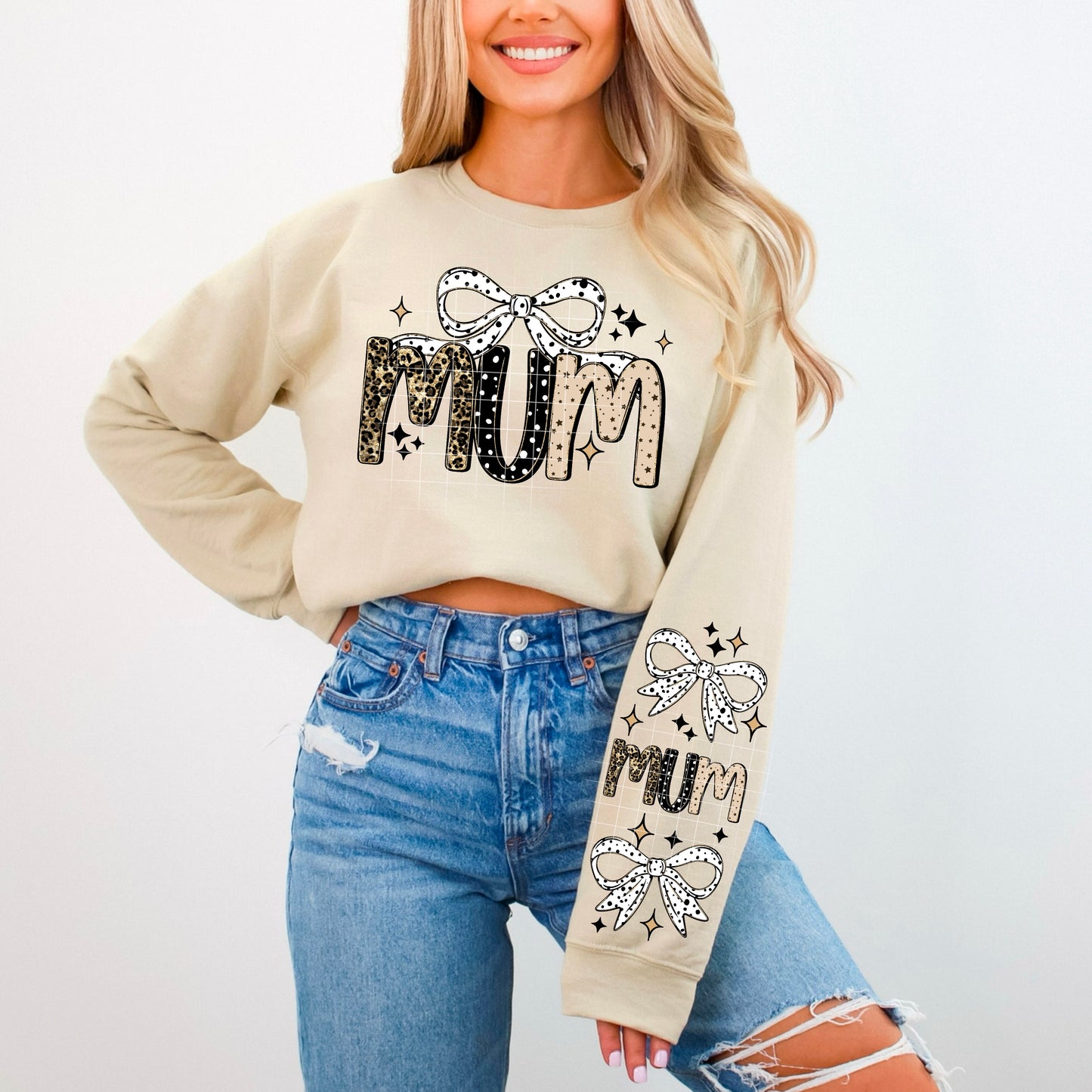 Mum Cheetah Checker Bow-Ready to Press Transfer