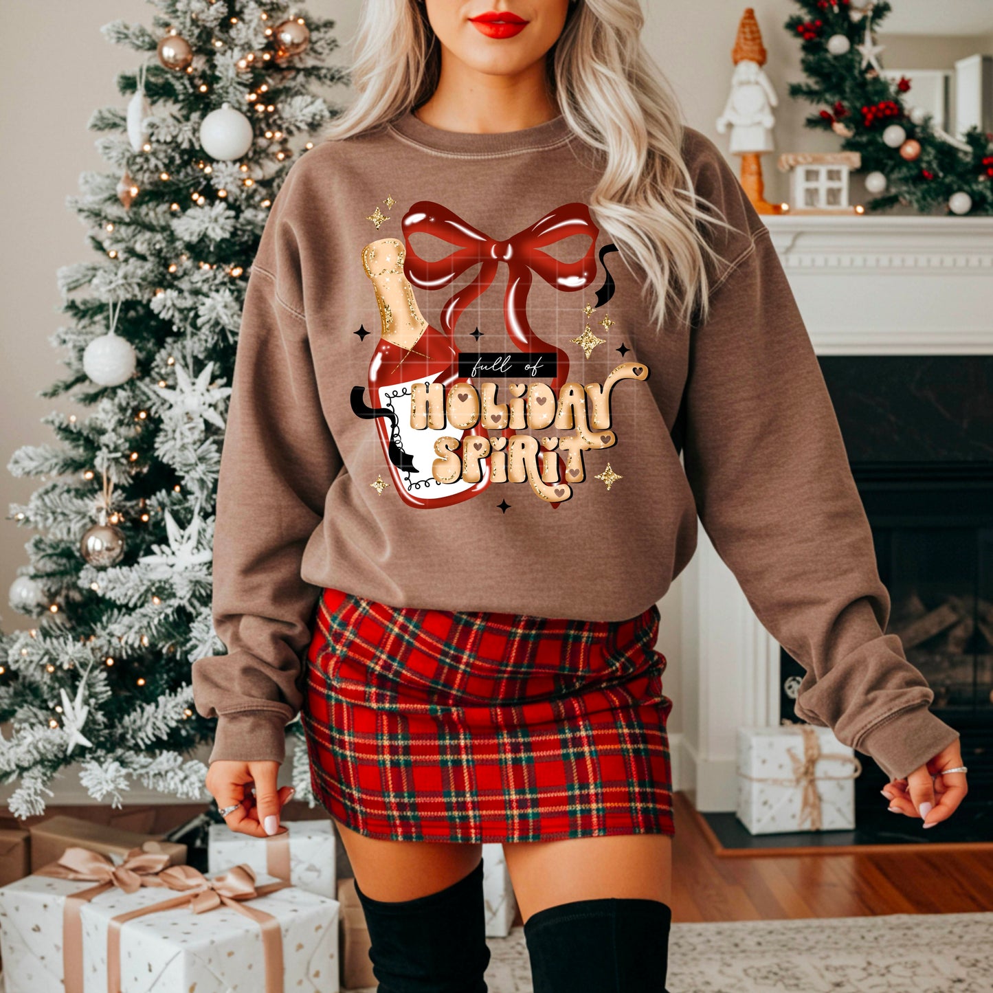 Full of Holiday Spirit Red-Ready to Press Transfer