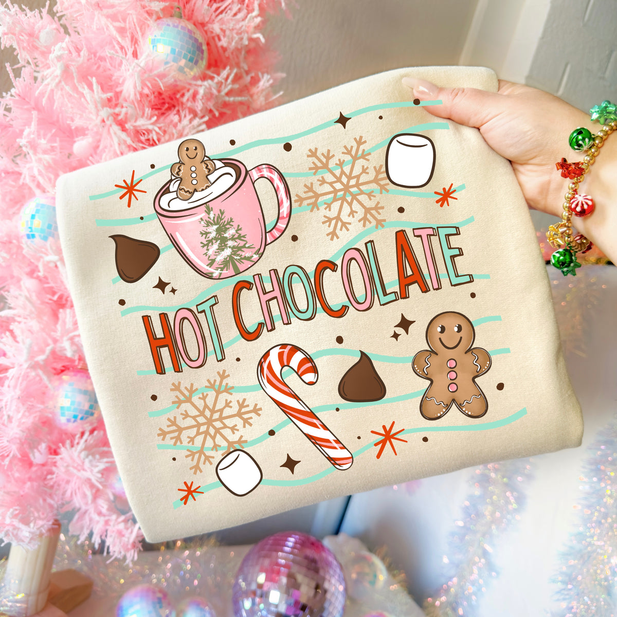 Hot Cocoa Wavy Lines-Ready to Press Transfer