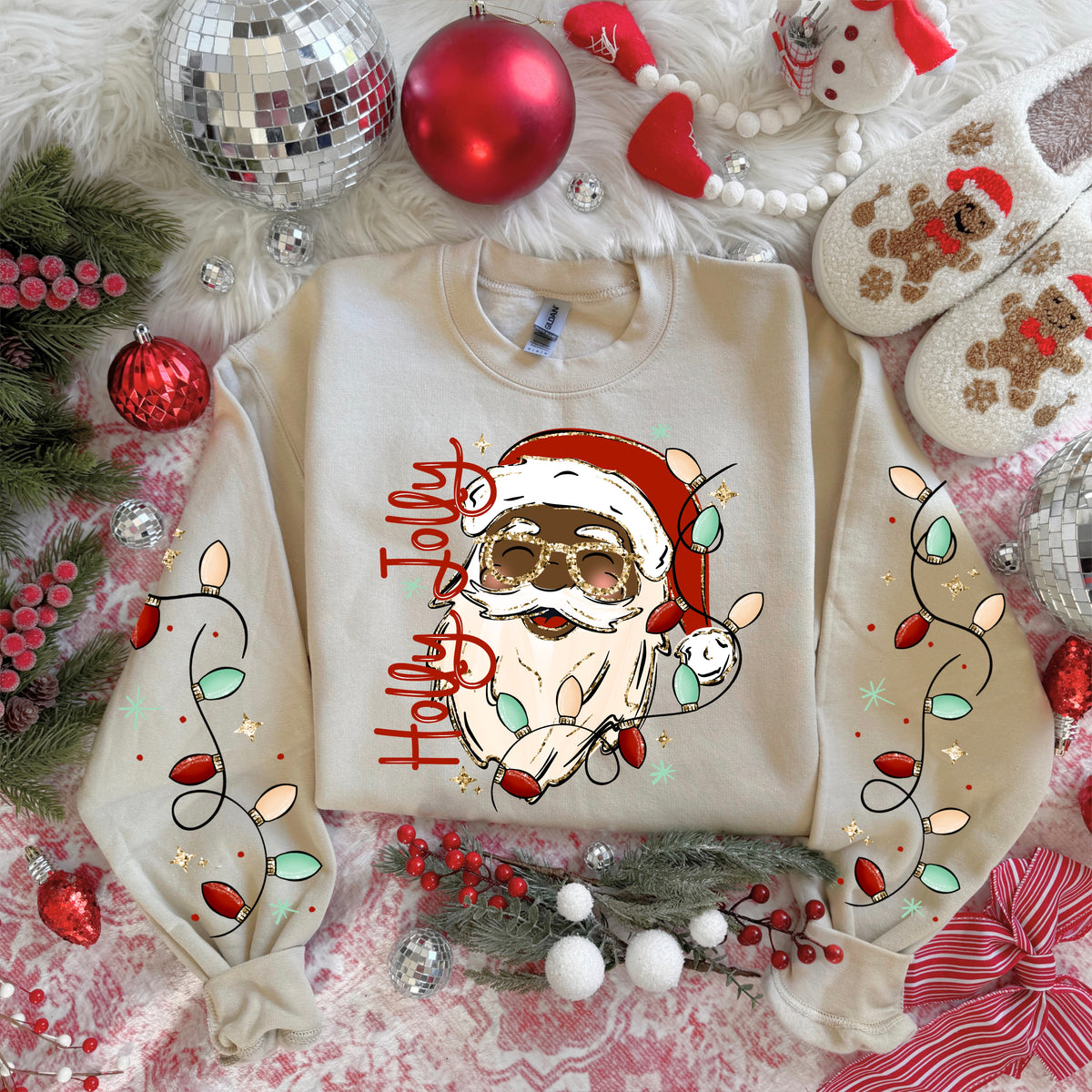 Holly Jolly Santa dark-Ready to Press Transfer