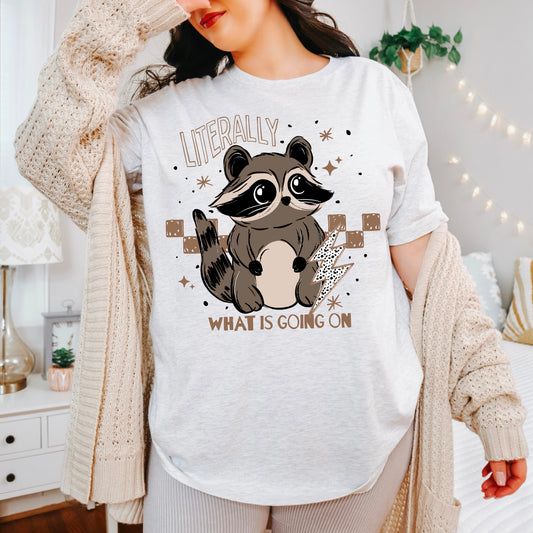 What Is Going on Raccoon Brown-Ready to Press Transfer