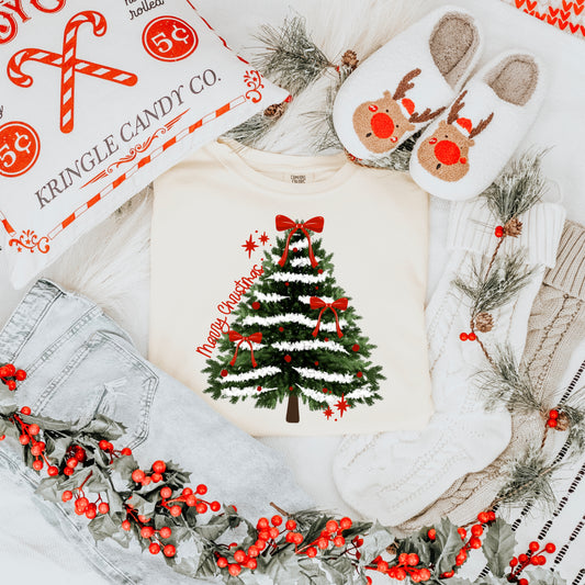 Merry Christmas Bow Tree-Ready to Press Transfer