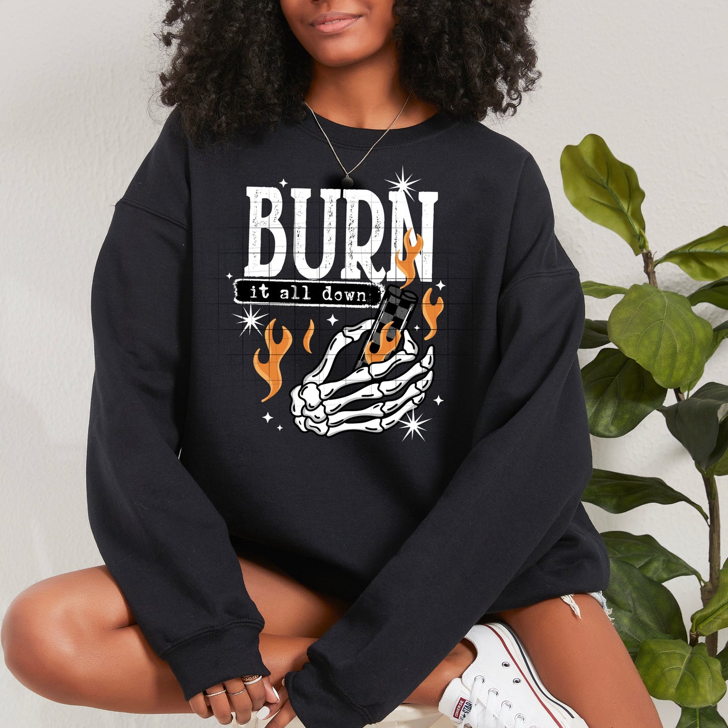 Burn It All down White Words-Ready to Press Transfer