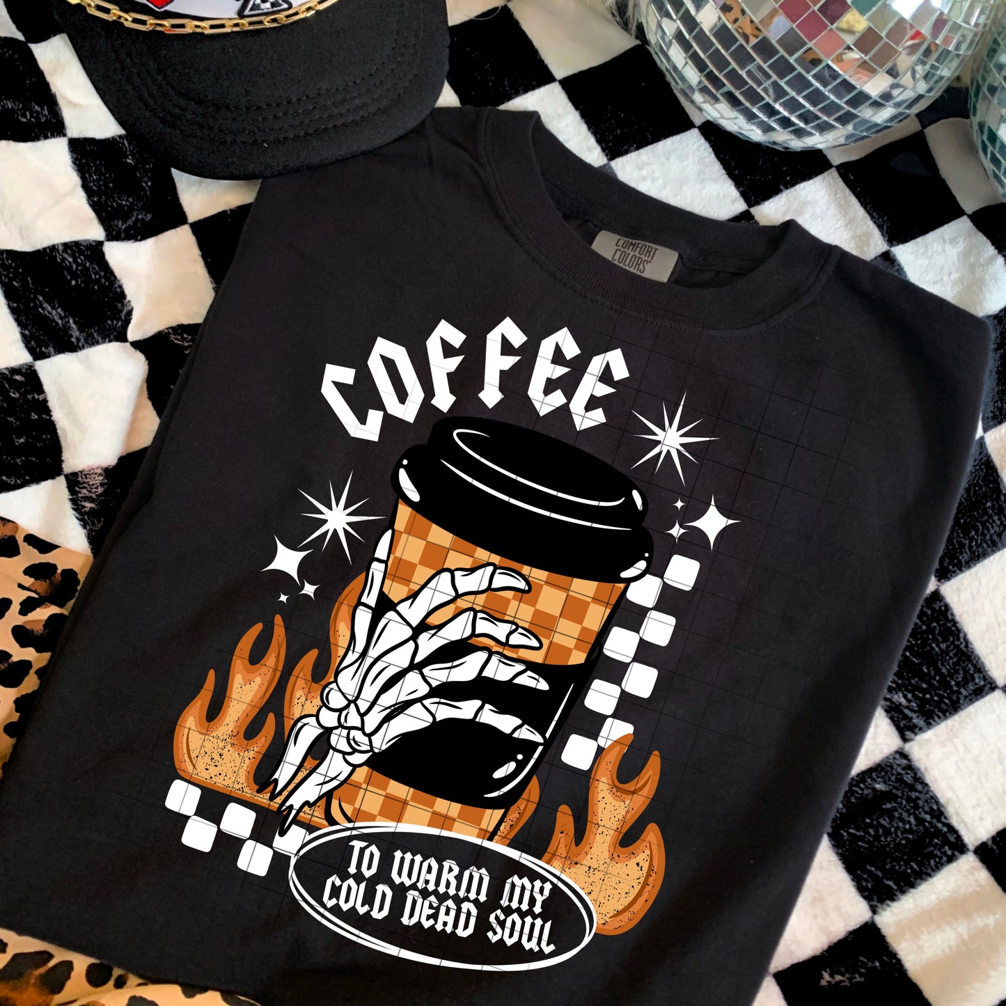 Coffee to Warm My Cold Soul White Words-Ready to Press Transfer