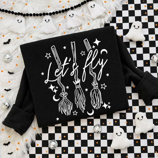 Let’S Fly Single Color White-Ready to Press Transfer