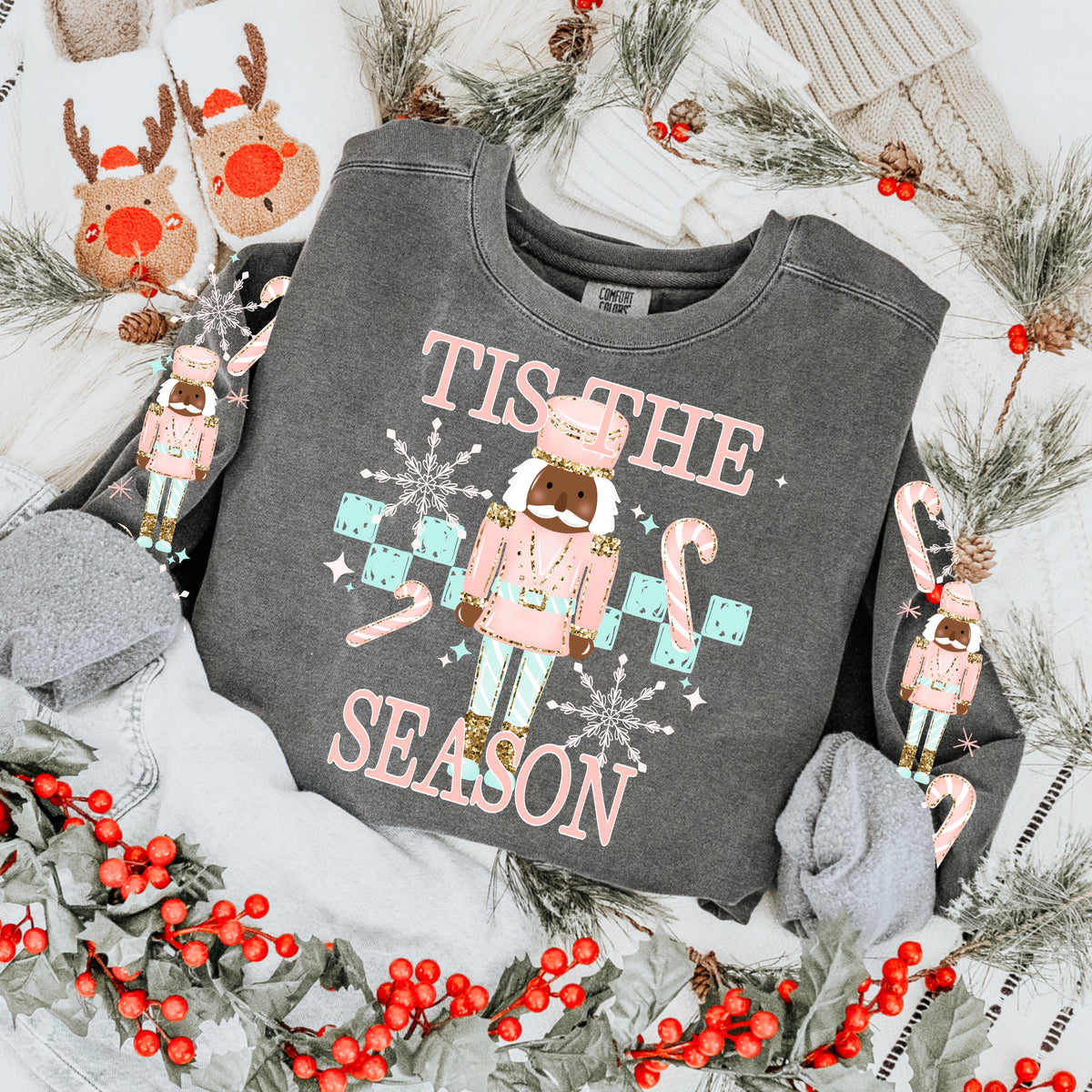 Tis the Season Nutcracker dark-Ready to Press Transfer