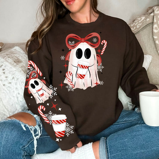 Coffee Bow Ghostie-Ready to Press Transfer