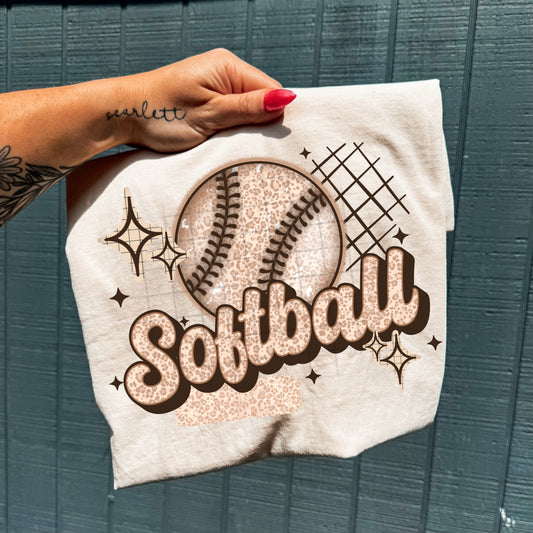Softball Leopard-Ready to Press Transfer