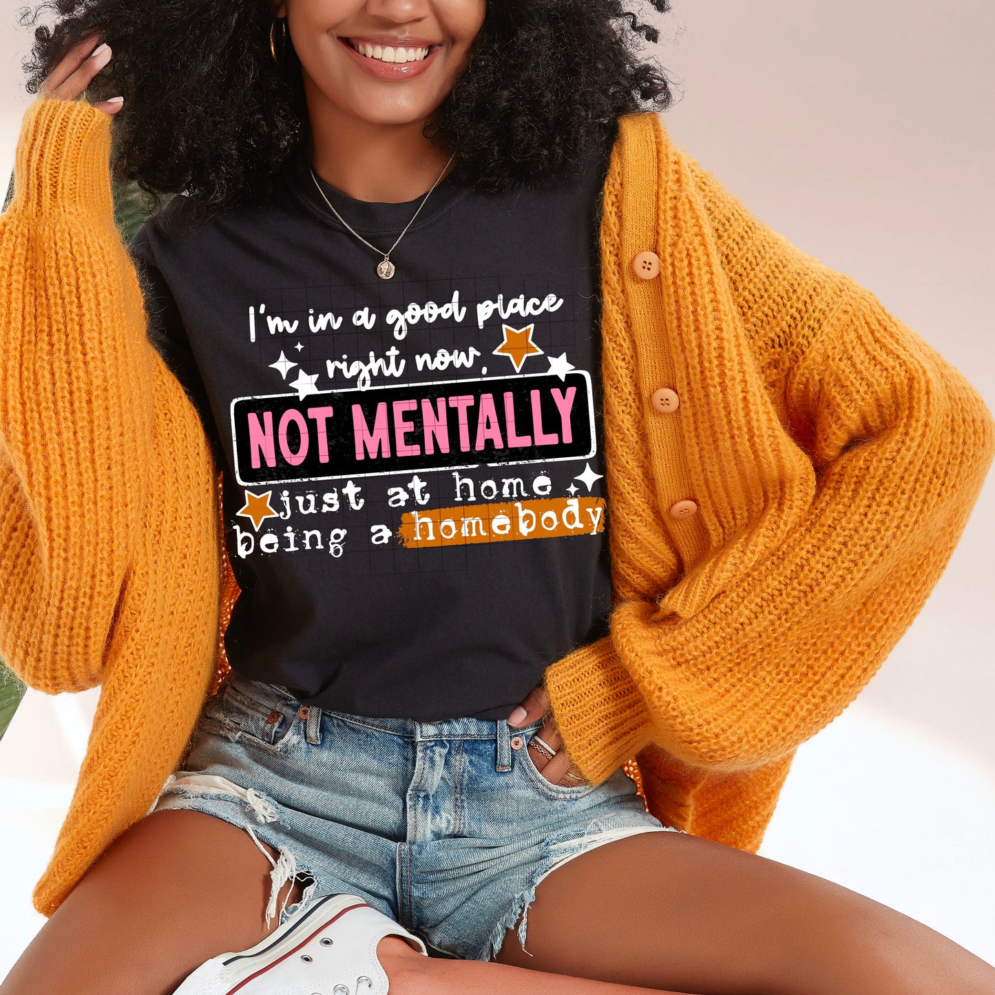 Not Mentally, Just a Homebody White Words-Ready to Press Transfer