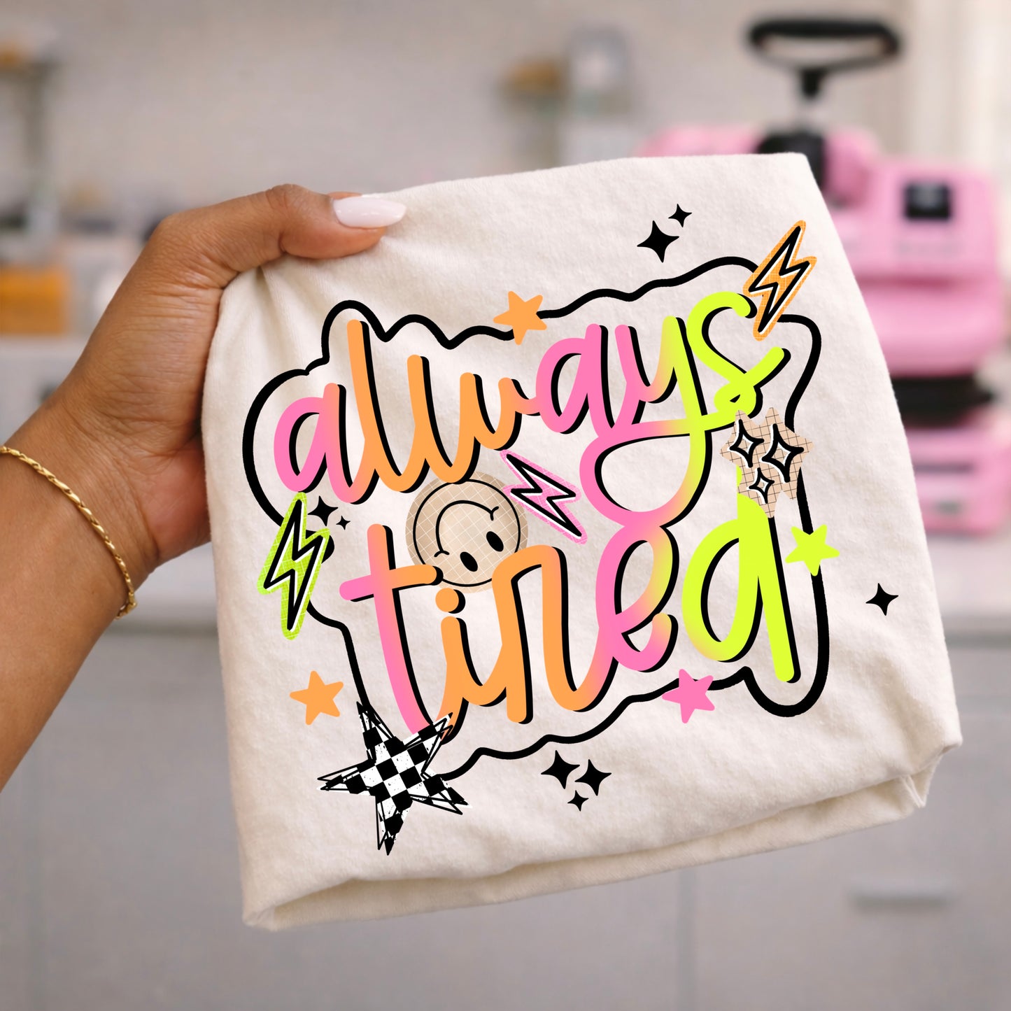 Always Tired Black-Ready to Press Transfer