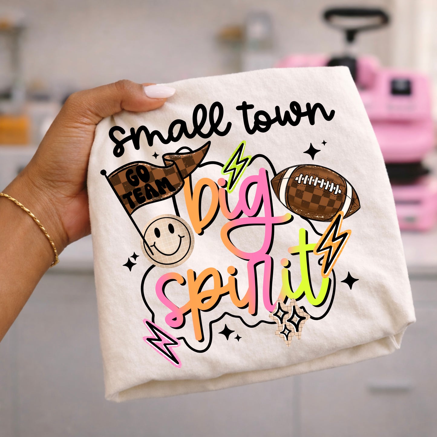 Small Town Big Spirit Black-Ready to Press Transfer