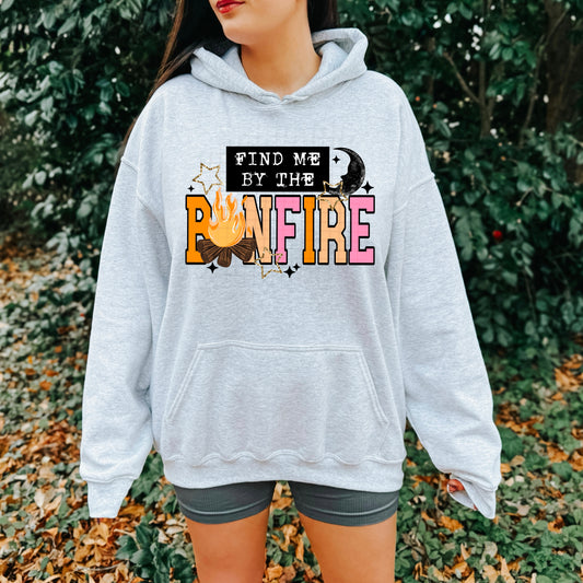 Find Me by the Bonfire Black-Ready to Press Transfer