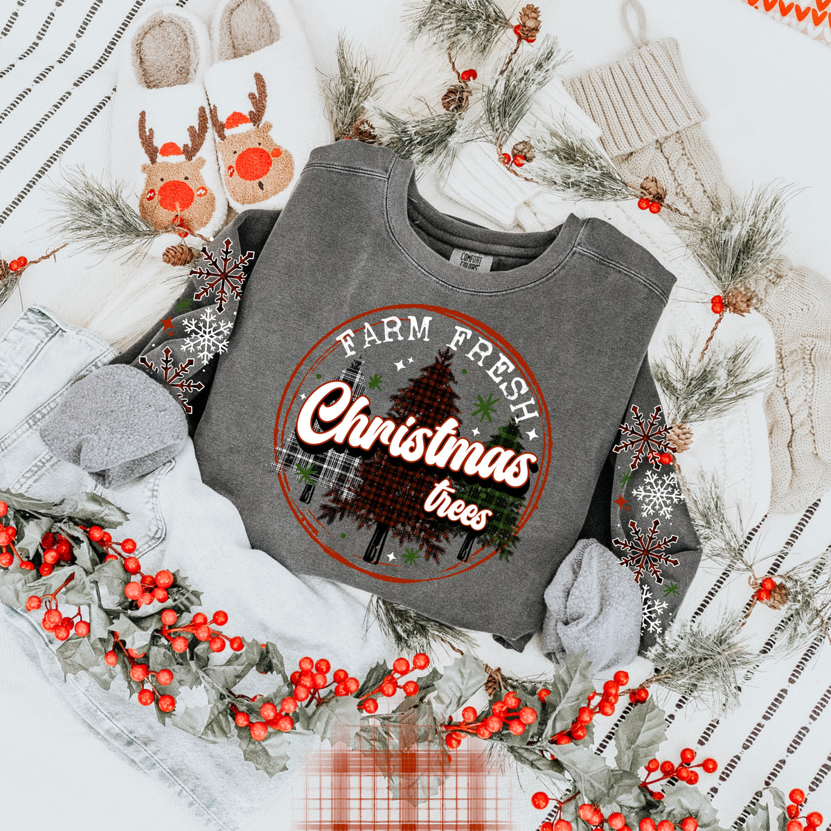 Farm Fresh Circle White-Ready to Press Transfer