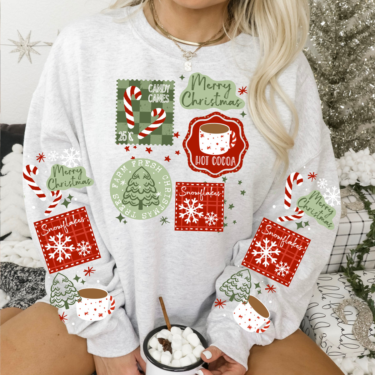 Christmas Stamps Collage-Ready to Press Transfer