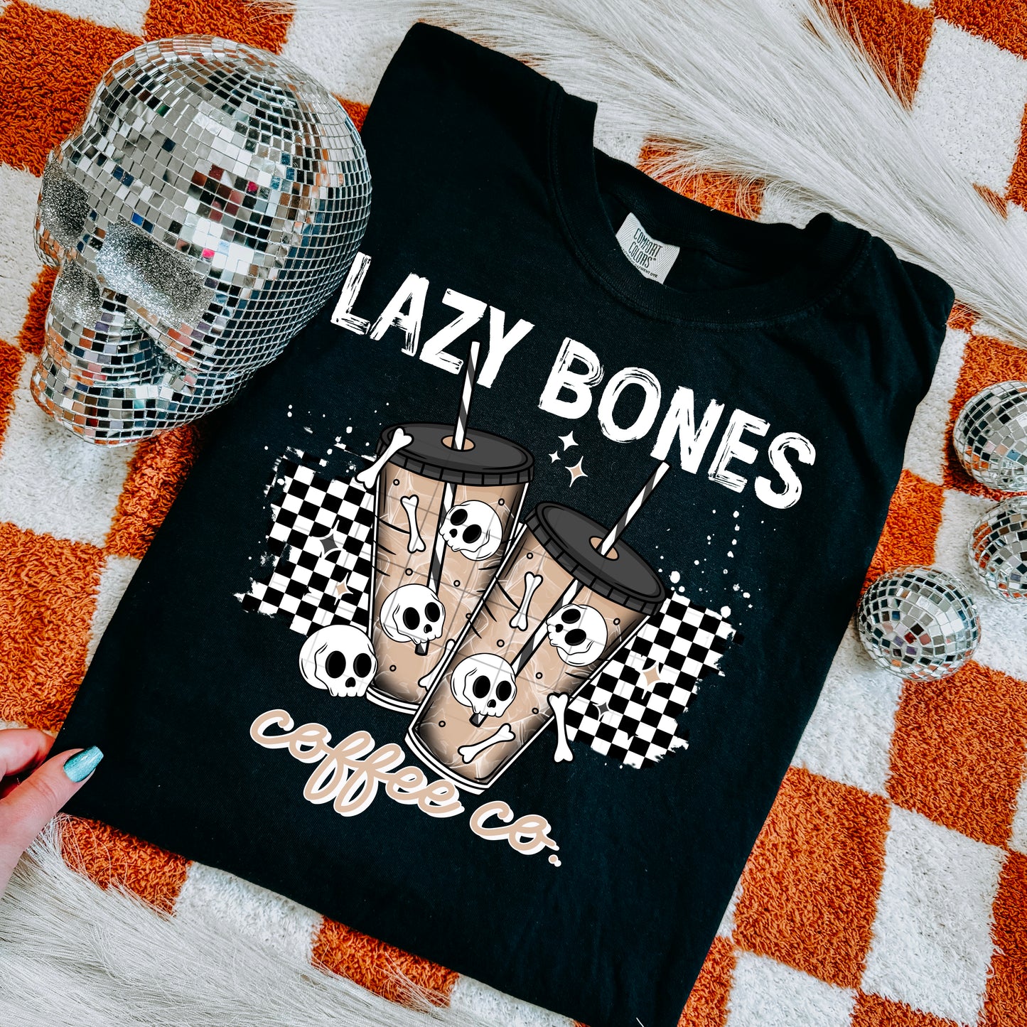 Lazy Bones Coffee Co White Words-Ready to Press Transfer