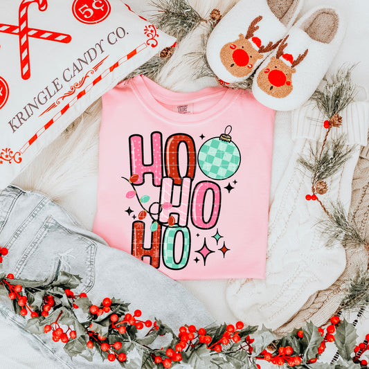 Ho Ho Ho Pink and Red-Ready to Press Transfer