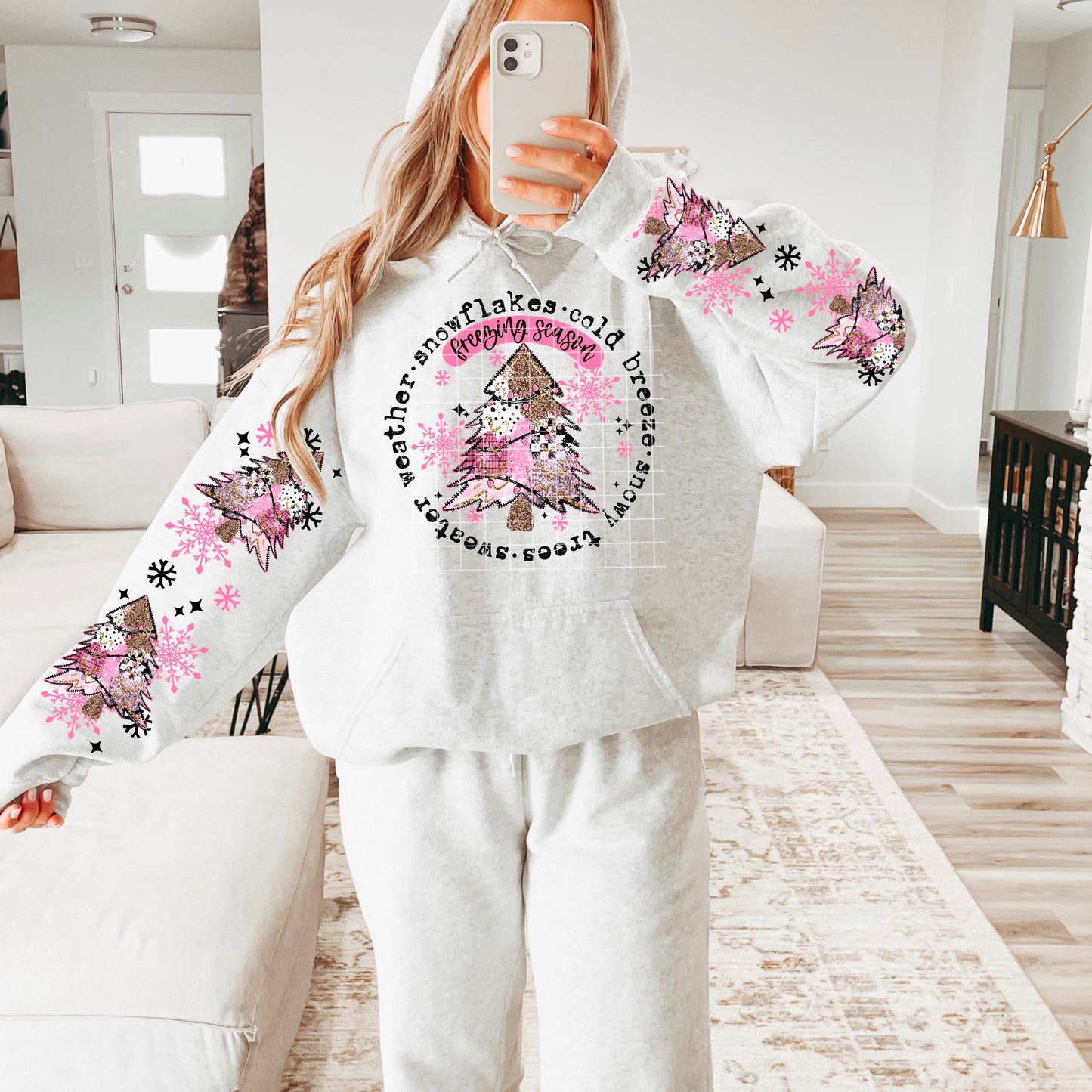 Freezing Season Circle Black Words-Ready to Press Transfer