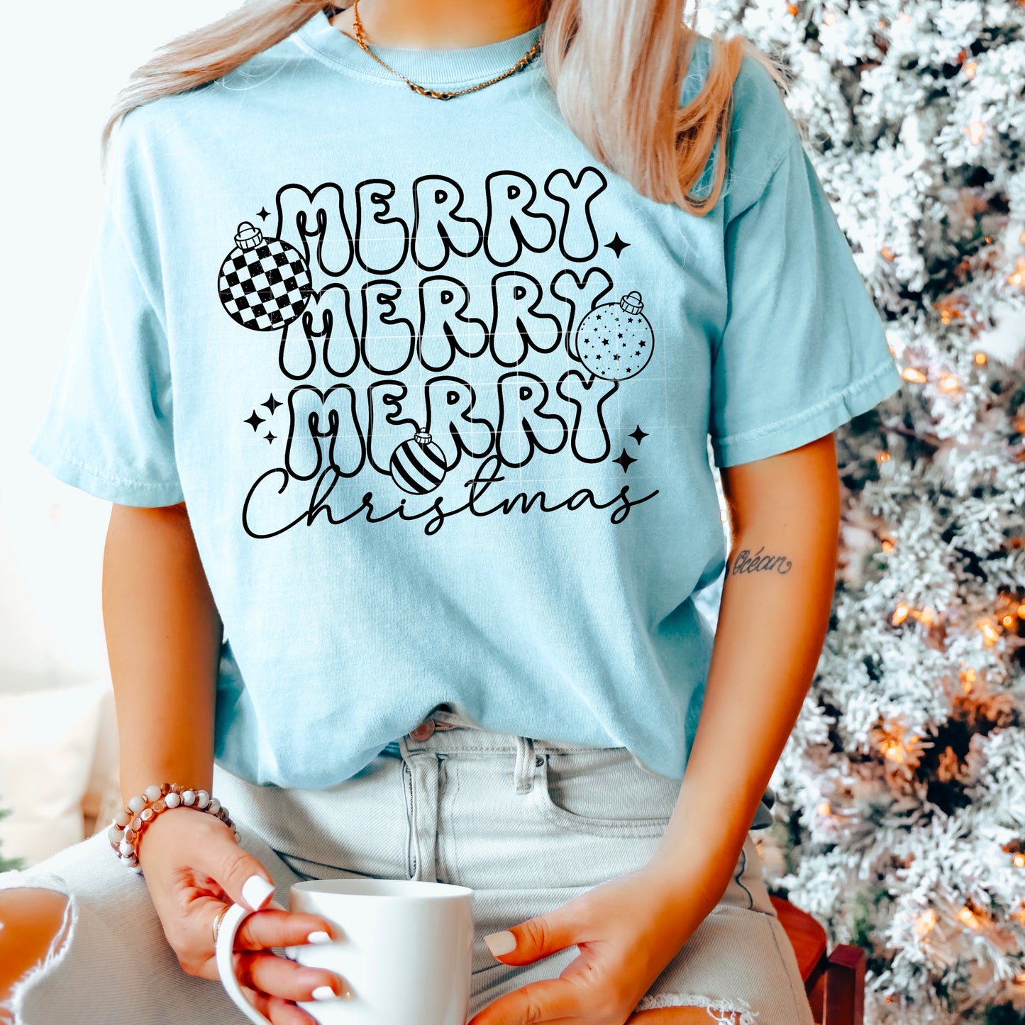 Merry Stacked single color-Ready to Press Transfer