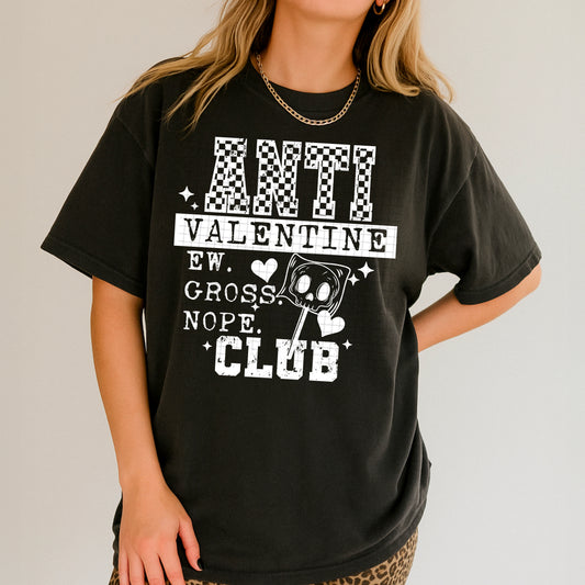 Anti Valentine Club Single Color White-Ready to Press Transfer