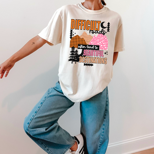 Difficult Roads Black Accents-Ready to Press Transfer