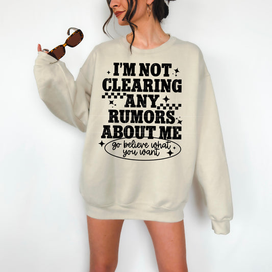Not Clearing Rumors about Me Single Color Black-Ready to Press Transfer
