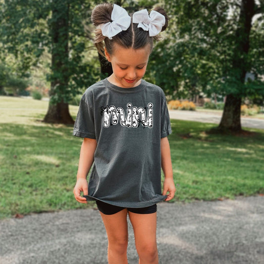 Mini Grayscale Florals and Bow-Ready to Press Transfer