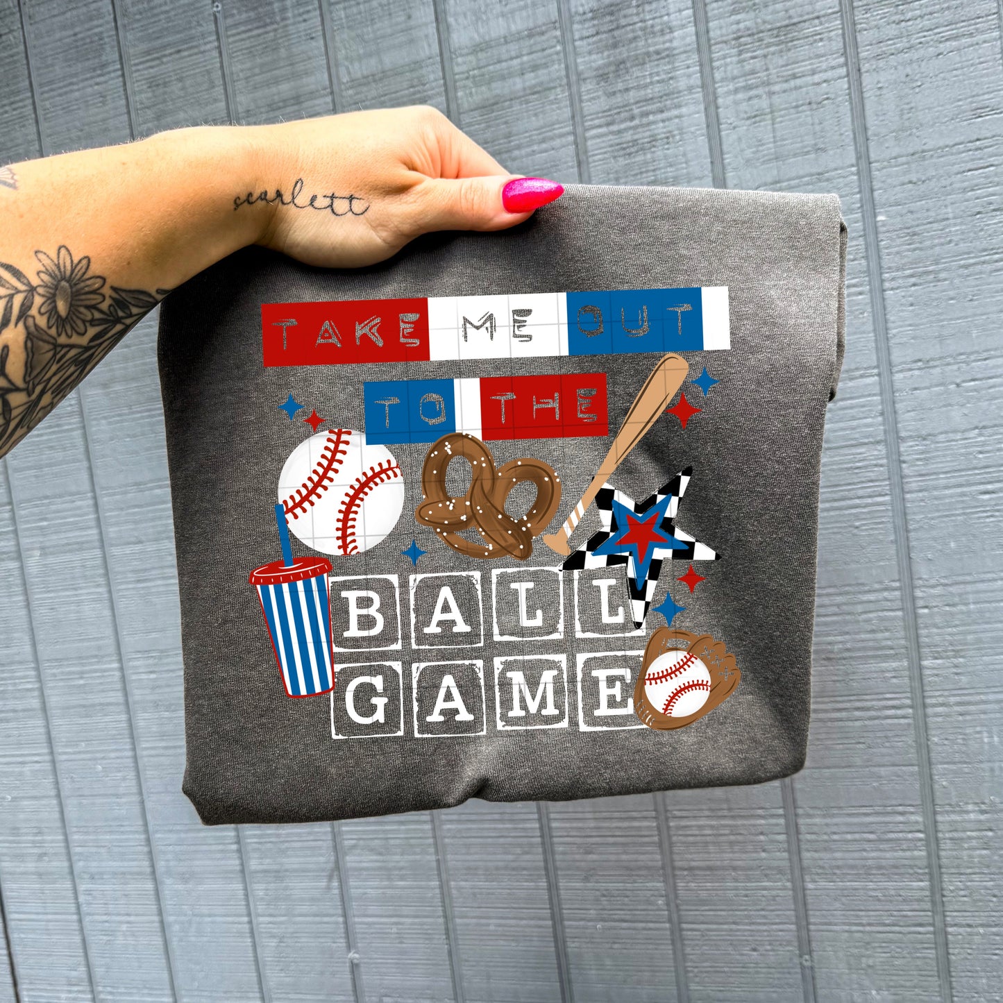 Take Me Out to the Ballgame (White)-Ready to Press Transfer