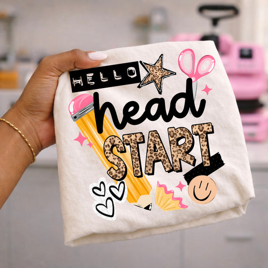 A Hello Head Start-Ready to Press Transfer