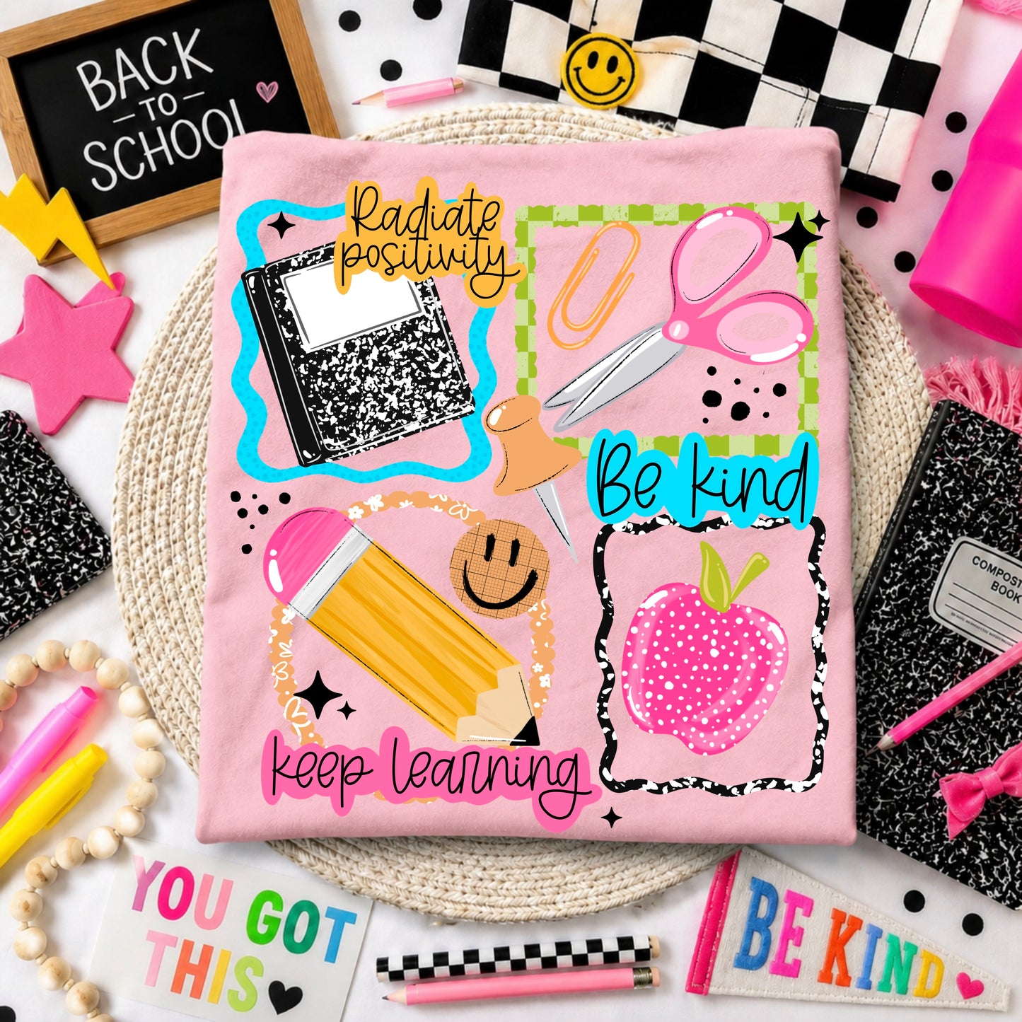Radiate Positivity School Frames-Ready to Press Transfer