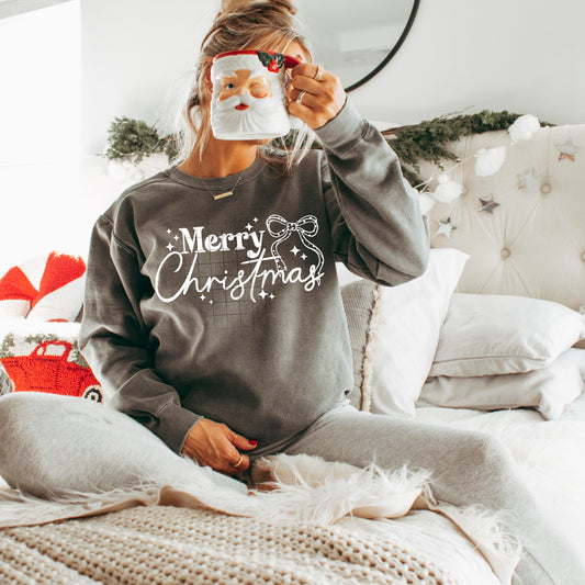 Merry Christmas Single Color White-Ready to Press Transfer
