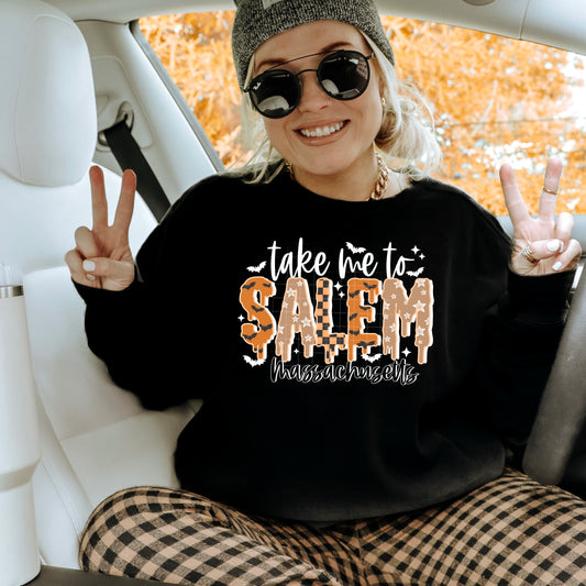Take Me to Salem Massachusetts White Words-Ready to Press Transfer