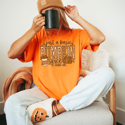 Pumpkin Spice Loving Girl Brown Words-Ready to Press Transfer