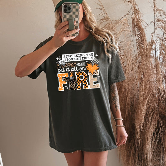 Set It All on Fire White-Ready to Press Transfer