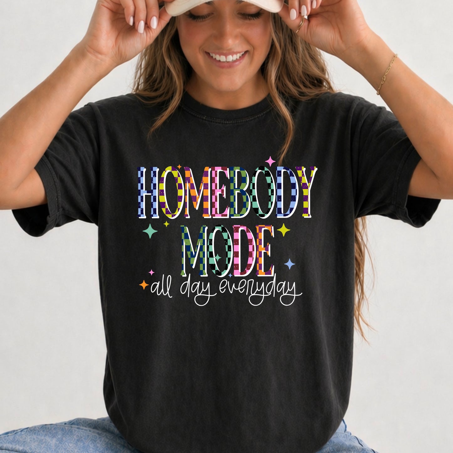 Homebody Mode White-Ready to Press Transfer
