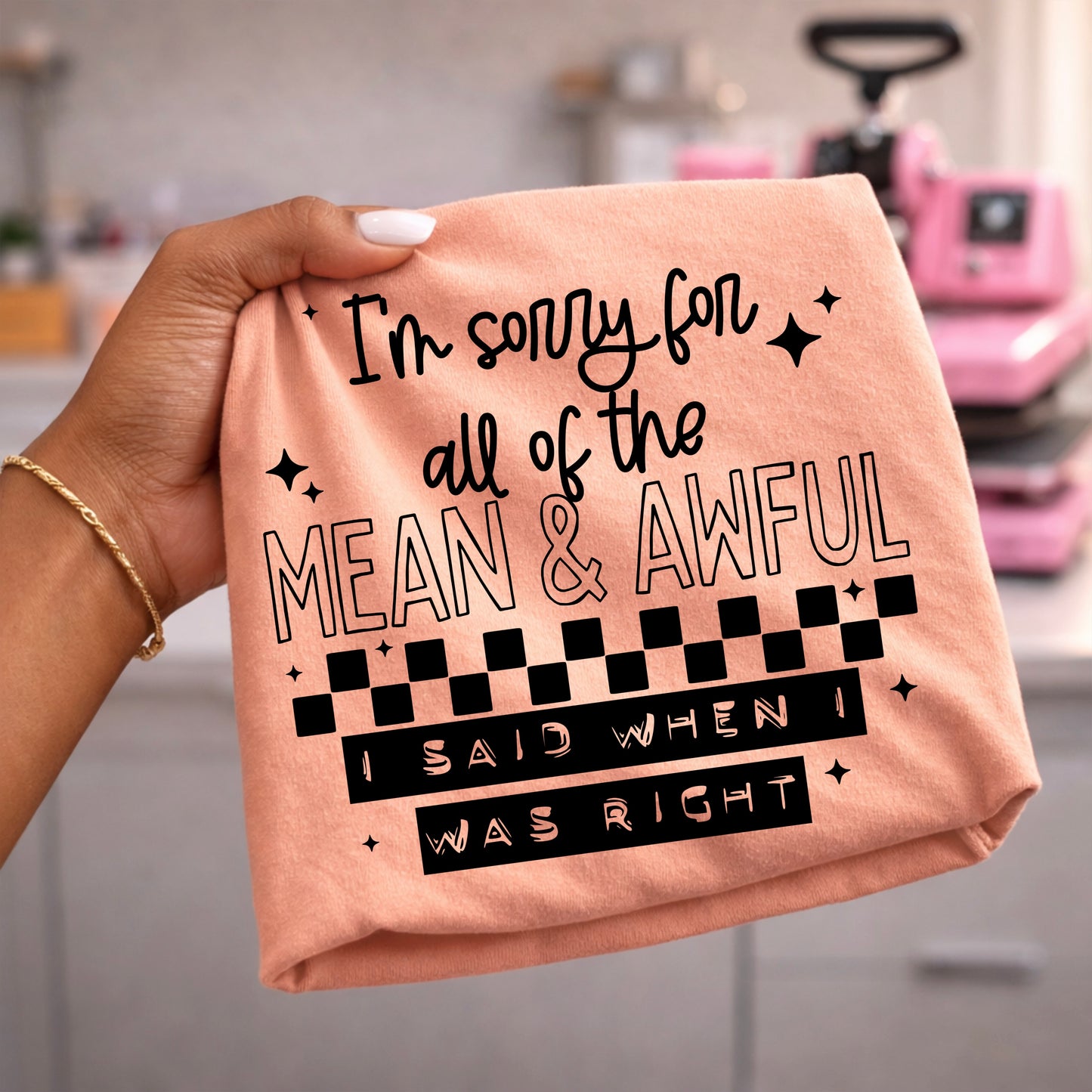 Mean and Awful Things Black-Ready to Press Transfer