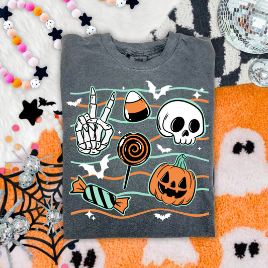 Spooky Things Wavy Lines White-Ready to Press Transfer