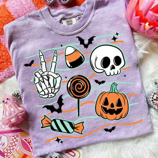 Spooky Things Wavy Lines Black-Ready to Press Transfer