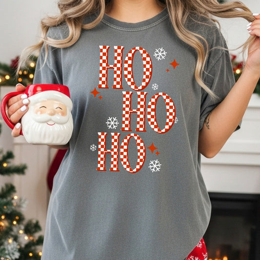 Ho Ho Ho Checker-Ready to Press Transfer