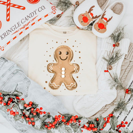 Glittery Gingerbread No Bow-Ready to Press Transfer